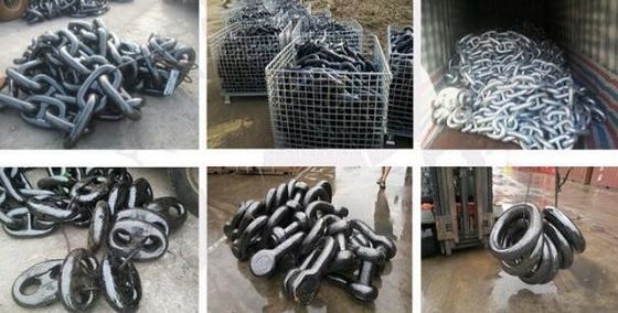 Cadena de ancla marina de eslabones con espárragos de alta resistencia para amarre en alta mar proveedor